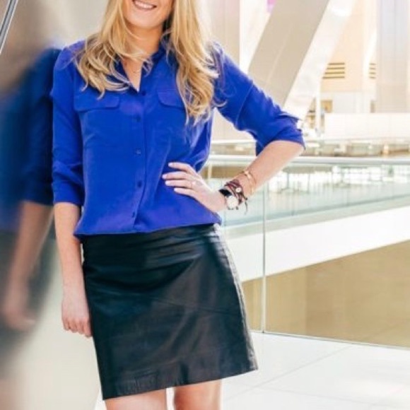 Revolve | Central Park West Cobalt Button Up Shirt - Picture 1 of 9